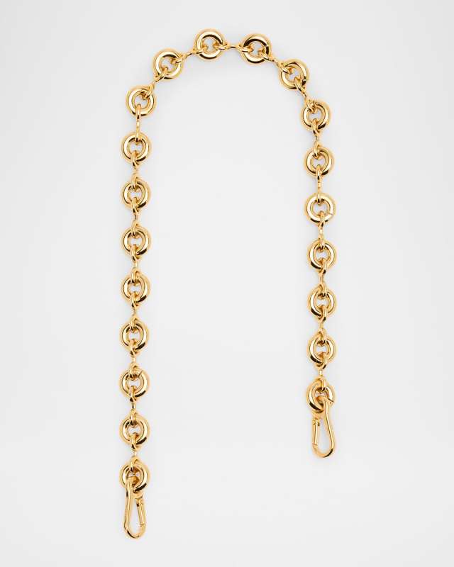 Short Donut Chain Bag Strap in Brass